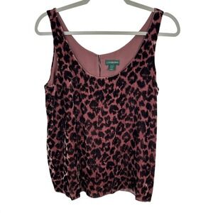 J. Crew Always‎ Pink Leopard Velvet Tank Top Blouse Womens Size 4 Contemporary